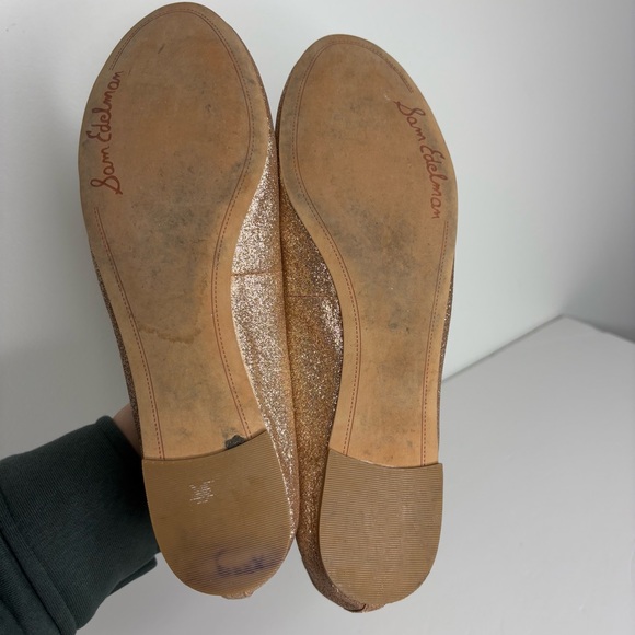 Sam Edelman Leena Ballet Flats Glittery Rose Gold Size 8.5 - Picture 7 of 12